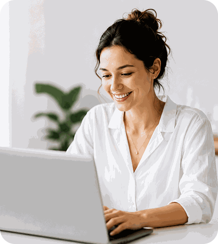 Professional researcher working on laptop
